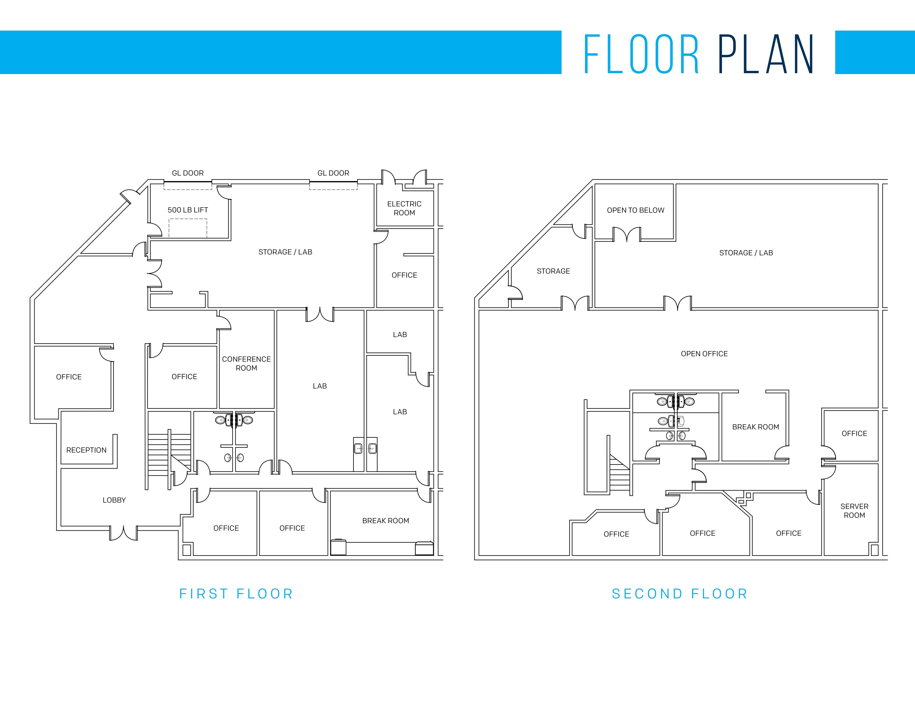 First and second floor plan of Rancho Pacifica Center